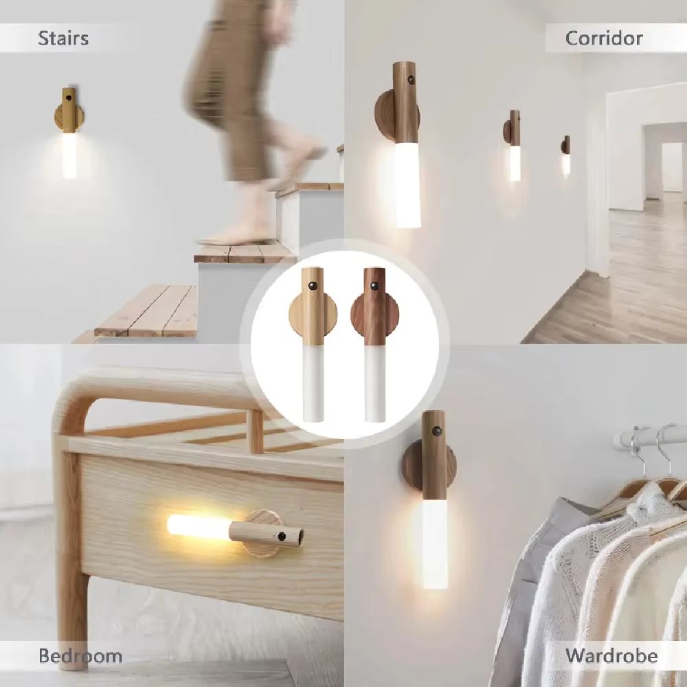 WoodGlo™ - Genopladelig lampe i træ