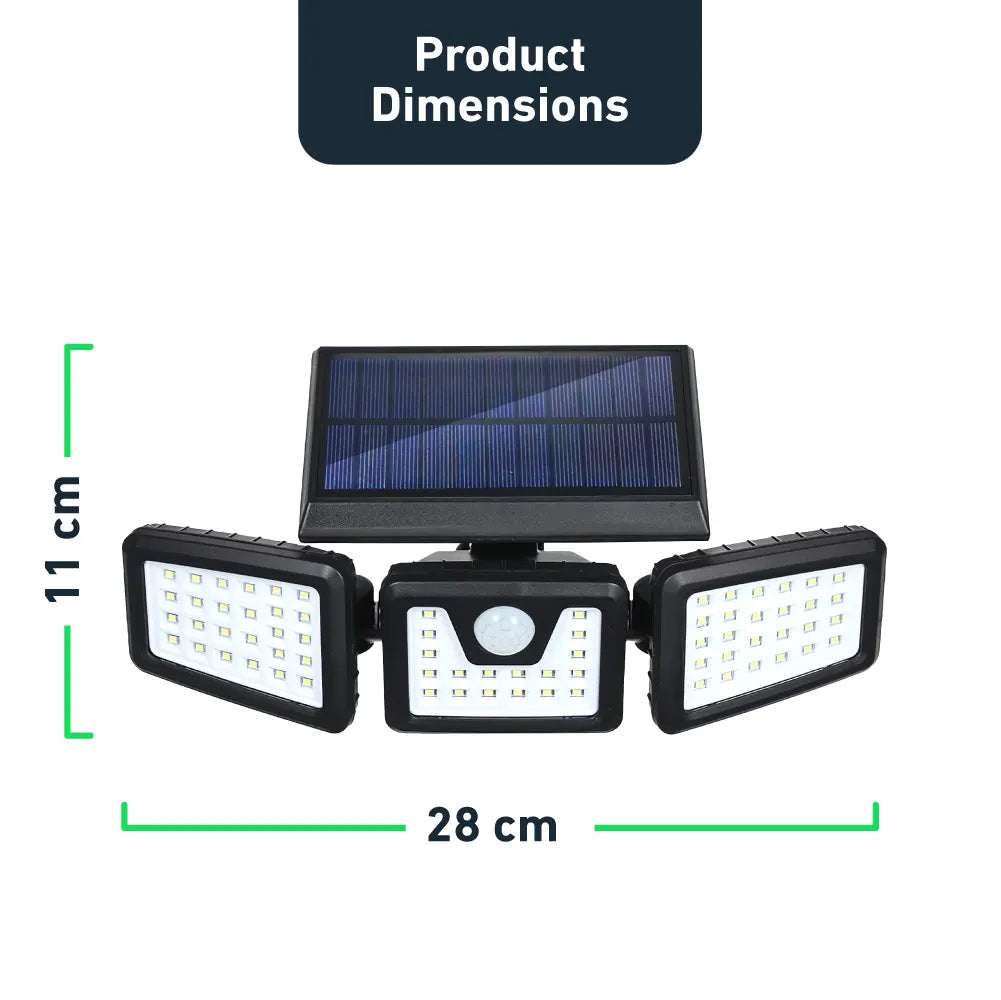 GlowFlex™- Det ultimative 3-hovedede 360° sollys til bevægelse