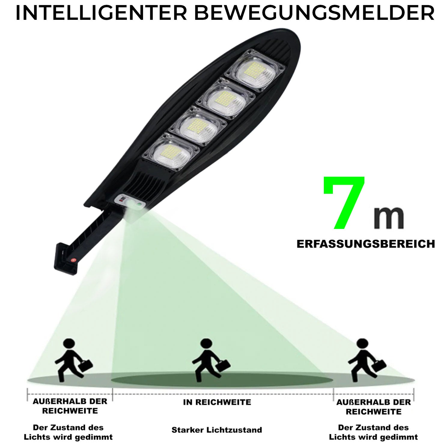 DragonSolar™- 600W soldrevet udendørsbelysning med bevægelsesdetektering